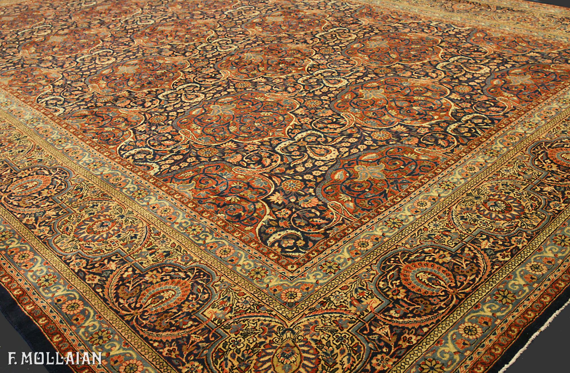 All-Over Antique Persian Kashan Dabir Carpet n°:98151652